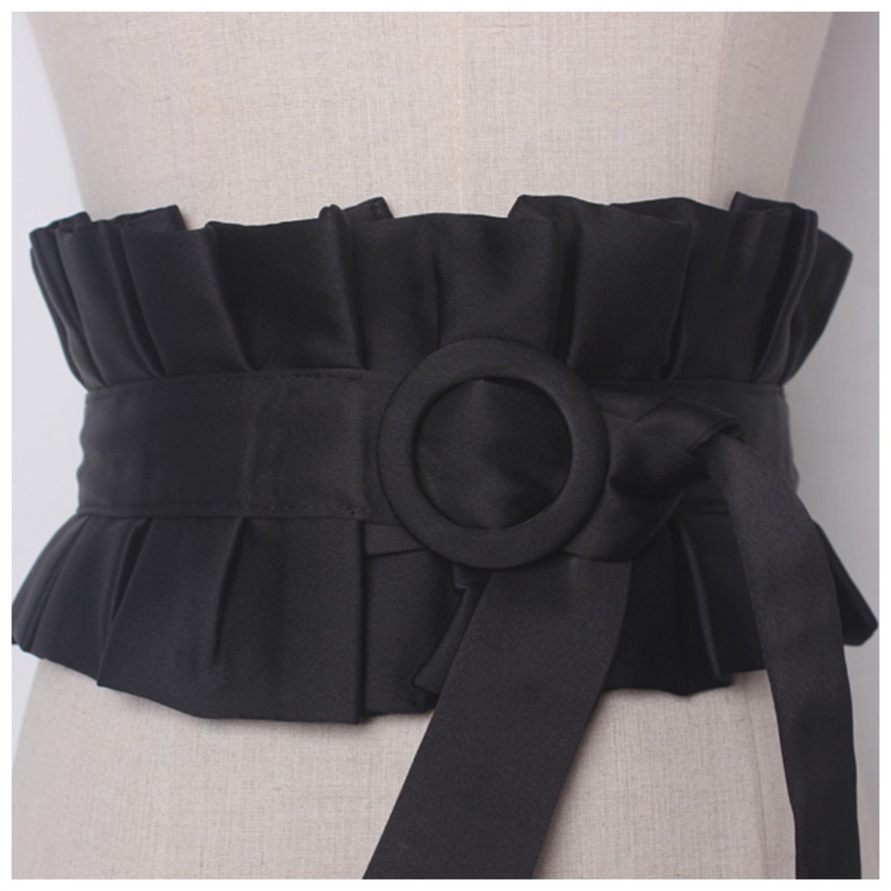 Handmade Pleated Satin Belt - Picture 4 of 10
